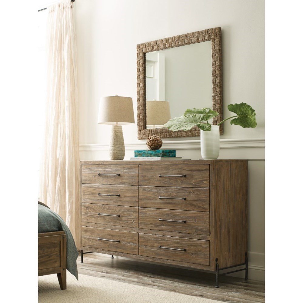 Kincaid Furniture Modern Modern Woven Seagrass Dresser Mirror